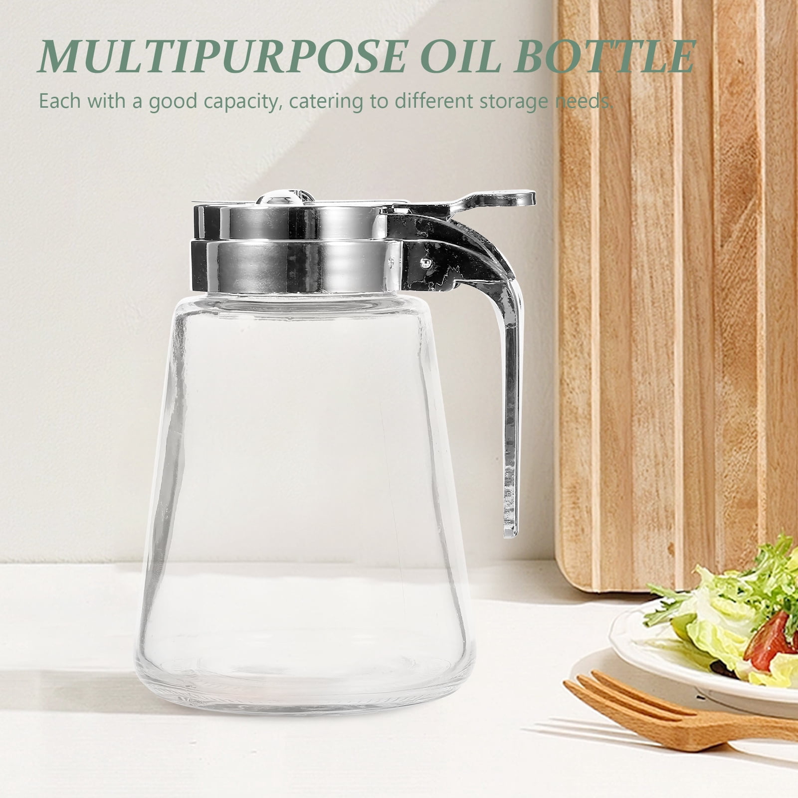 2 Pcs Coffee Syrup Dispenser Condiment Sugar Pot Simple Creamer Versatilen Canister Glass Bottle