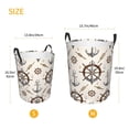 thumbnail image 5 of Balery Anchor with Rope Round Laundry Basket with Handles Waterproof Freestanding Laundry Hamper for Clothes Toys in the Dorm and Family-Small, 5 of 8