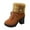 Brown, variant on Fall Boots Casual Ankle Boots Heel Platform Winter Warm Lined Mid Calf Booties Comfortable Footwear