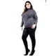 thumbnail image 2 of Sueter de rayas Roman Fashion /Tallas Extras, 6598 (Gris /negro) gris 38, 2 of 6