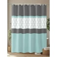 thumbnail image 4 of Shower Curtain Teal Gray Geometric Bathroom Curtains with Hooks, Waterproof Fabric Stitching Morocco Pattern Bath Shower Curtains Set for Bathroom Bathtubs Decor 36x72 Inch, 4 of 8