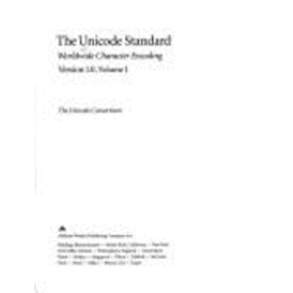 Pre-Owned The Unicode Standard: Worldwide Character Encoding (Paperback) by Unicode Consortium