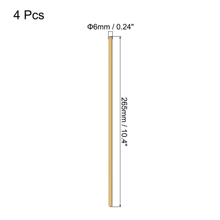 4 Straight Deluxe Champagne Gold Metal Straws (10.4 inches) STRAWTOPIA