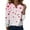 Deep Red #069, variant on Valentine Day Shirts for Women Love Heart Print Long Sleeve Cute Blouse V Neck Plus Size Funny T Shirts Pink 2XL