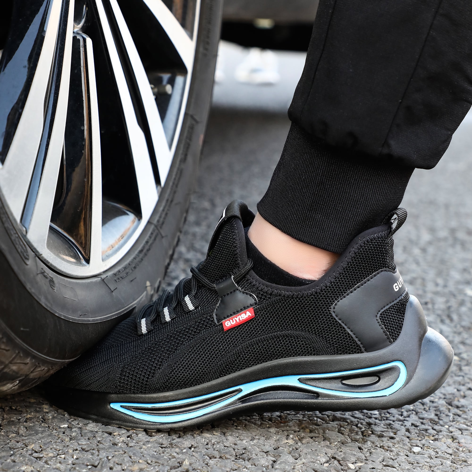Men's Steel Toe Shoes Slip Resistant Puncture Safety Work Sneakers