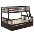 thumbnail image 2 of Gymax Twin Over Full Bunk Bed with Twin Trundle Convertible Platform Bed Espresso, 2 of 10