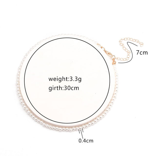 Collier Ras du Cou Imitation Perle Blanc Élégant pour Femmes Grande Perle Ronde Bijou de Mariage Cadeau pour Fille