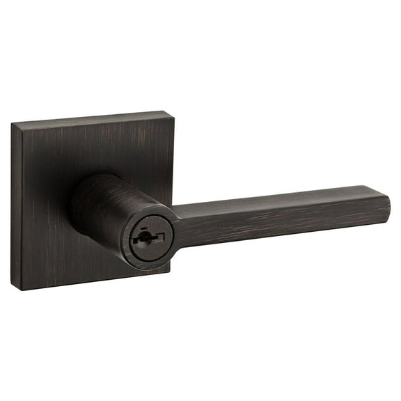 Kwikset 91560-006 Venetian Bronze Halifax Square Keyed Entry Lever
