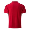 thumbnail image 7 of XDZJLR Men's Polo Shirts Short Sleeve T Shirt Casual Solid Ribbed Holiday Shirts Tops Blouse Red L, 7 of 7