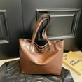 thumbnail image 4 of Bolso de hombro informal para mujer, nuevo, original, 2025, para ir al trabajo y a clase, de piel suave, bolso de mano sencillo de gran capacidad., 4 of 5
