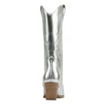 thumbnail image 4 of Soda Women Cowgirl Cowboy Western Stitched Heel Boots Pointy Toe Mid Shaft ORVILLE-S Silver 10, 4 of 4