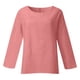 thumbnail image 5 of Camiseta de manga larga y cuello redondo de color liso para mujer: estilo informal y holgado, tejido de poliéster para los días más frescos., 5 of 5