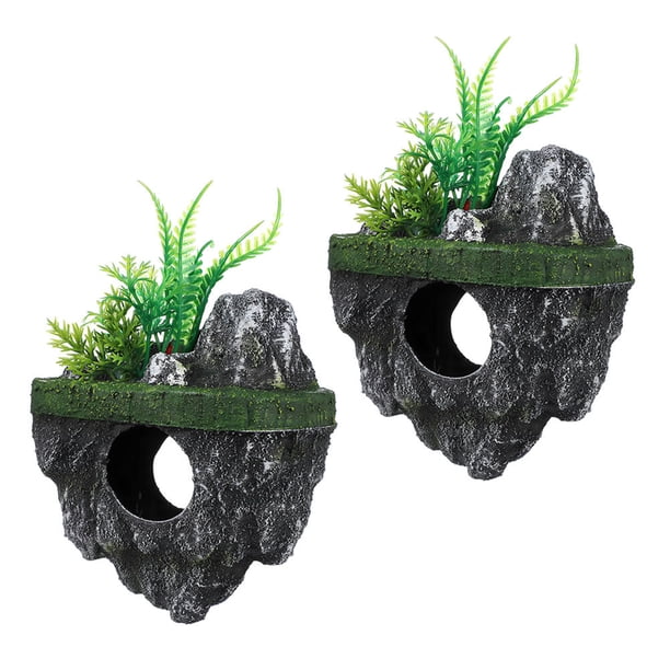 OULII 2Ud Rocas Flotantes Decorativas Para Acuario En Resina Con