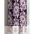 thumbnail image 6 of Purple Floral Sheer Curtains 96 Inch Length 2 Panels Set Window Treatments, Abstract Watercolor Flower Leaf Plant Rod Pocket Semi Curtains for Living Room/Bedroom/Kitchen Décor, 104"W x 96"L, 6 of 7