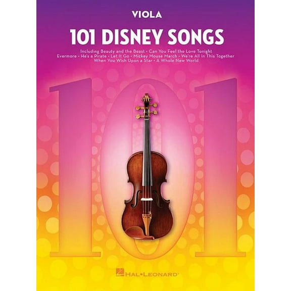 101 Disney Songs for Viola Sheet Music Songbook Solo Instrumental Folio for All Levels Includes Let It Go, a Whole New W, (Paperback)
