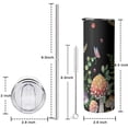 thumbnail image 5 of 20oz Red Mushroom Snail Black Pattern Skinny Tumblers Stainless Steel Tumbler with Lid and Straw,Vacuum Insulated Double Wall Travel Tumbler Cups with Cleaning Brush for Coffee,Tea, 5 of 6