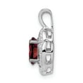 thumbnail image 2 of FB Jewels Sterling Silver Rhodium-plated Diam. & Garnet Pendant, 2 of 3
