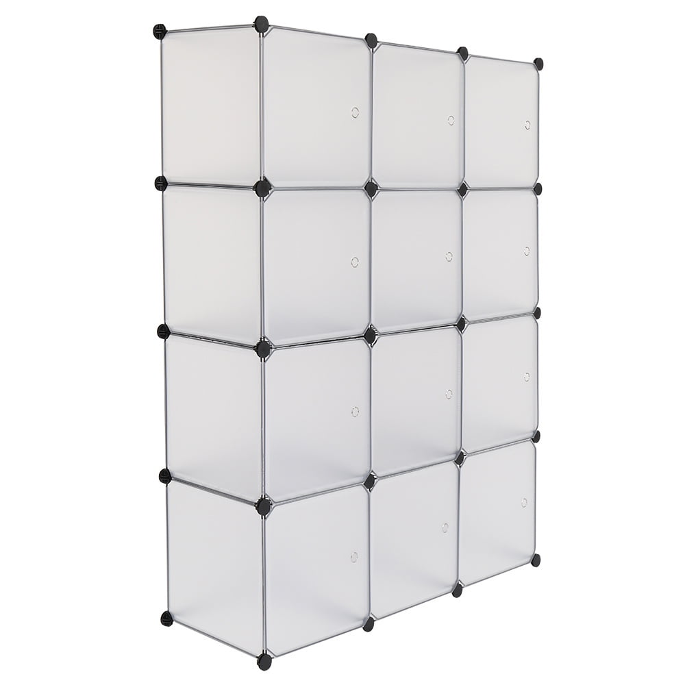 Cfowner 12-Cube Storage Shelf, White Bookshelf Organizing Closet Toy Organizer Cabinet