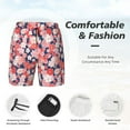 thumbnail image 3 of Yiaed Japanese Cherry Blossoms Print Mens Swim Trunks Bathing Suit Compression Liner Beach Swim Shorts Swimwear Quick Dry Zipper Pocket No-Chafing Board Short-Medium, 3 of 6