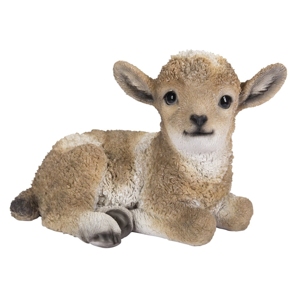 Hi-Line Gift Ltd. Small Brown & White Baby Lamb Lying Down
