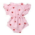thumbnail image 2 of Styles I Love Infant Baby Girl Heart Pattern Leopard Print Blouse Short Sleeve Romper 4 Colors (Heart Bodysuit, 70/3-6 Months), 2 of 5