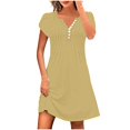 thumbnail image 3 of HomeGardon Liquidation de Robes d'Été! Robes pour Femmes 2025, Robe d'Été Décontractée Ample Imprimée pour Femme Sans Manches à Col en V Ensemble Haut/chemise, P-TTTG, 3 of 7