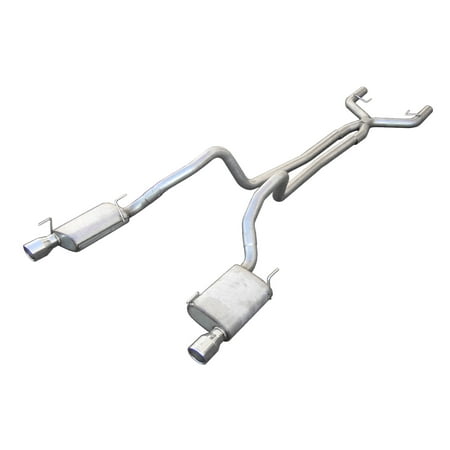 Pypes Performance Exhaust SFM68 Cat Back Exhaust System; Split Rear Dual Exit; 2.5 in. True Dual; After-Cat X/Mid Pipes/Hardware/Violator Muffler/4 in. Polished Tips Incl. ;