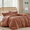 thumbnail image 2 of Regency Heights Cal King Duvet Cover Set, Soft Washed Pleated Duvet Cover Cal King, 3-Piece Bedding Set with Pillow Shams, Clay, 2 of 11