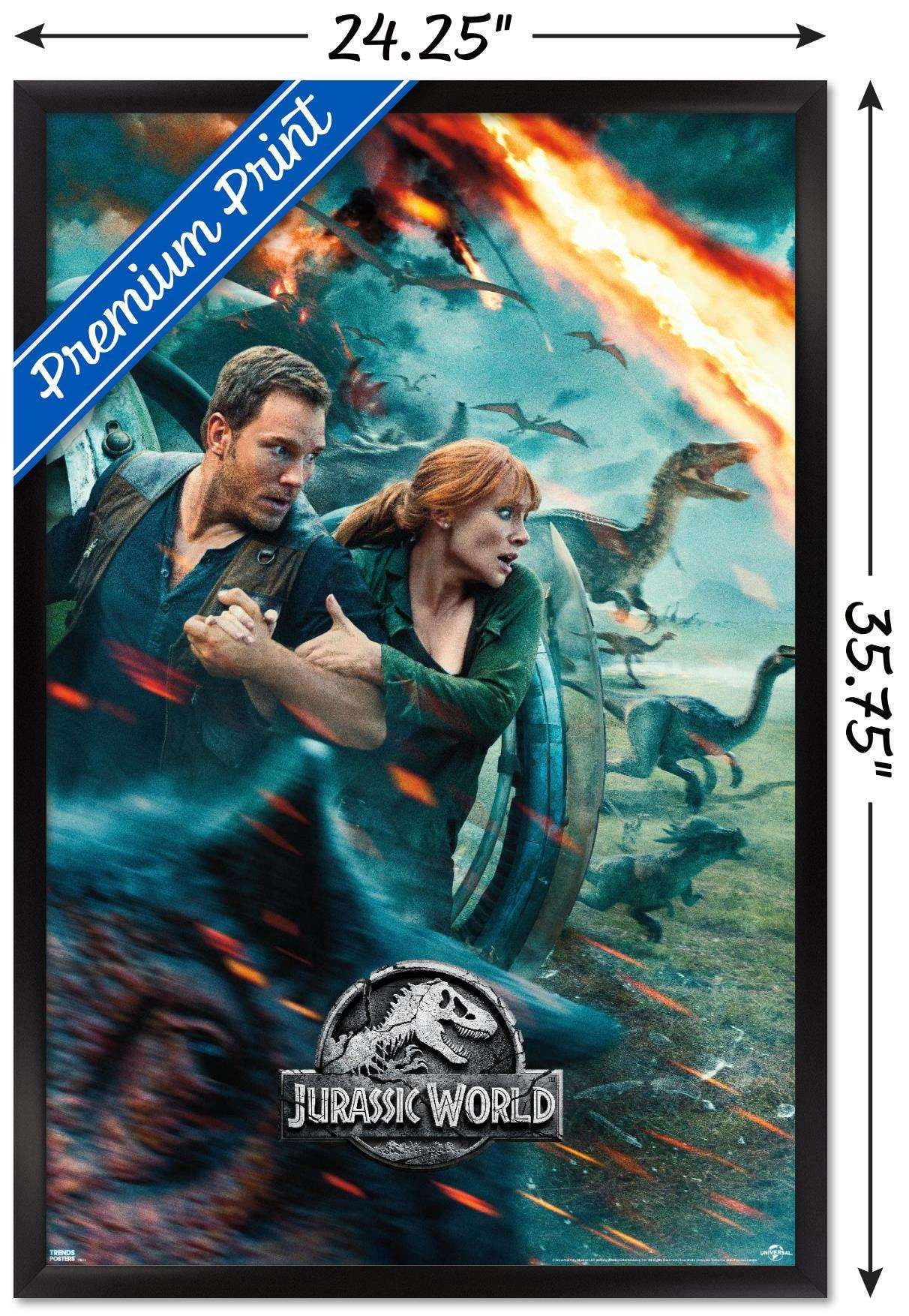 Jurassic World: Fallen Kingdom - One Sheet Wall Poster, 22.375" x 34", Framed