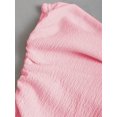 thumbnail image 6 of Womens Baby Pink Strapless Ruched Bust Double Layer Ruffle Mini Dress, 6 of 6