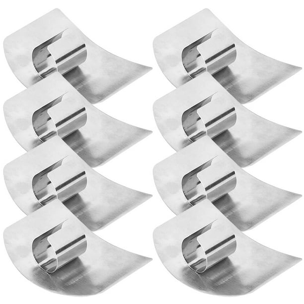 OUNONA 8Ud Protector De Dedos Reutilizable De Acero Inoxidable Para Cortar Verduras Utensilio Cocina