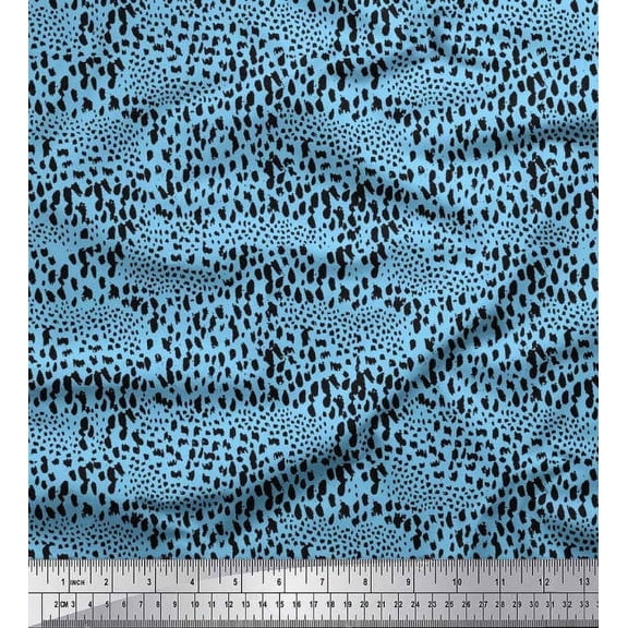 Soimoi Cotton Voile Fabric Brush Stroke Abstract Printed Craft Fabric by The Yard 42 Inch Wide