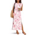 thumbnail image 3 of KUIFORTI Hawaii Matching Couple Outfits for Romantic Date Cherry Blossom Summer Husband and Wife Clothing Loose Swing Sundresses with Pockets Washable Fashionable, 3 of 7