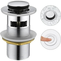 Universal Sink Drain with Overflow, Chrome Pop-up Drain, Compatible with Most Sinks