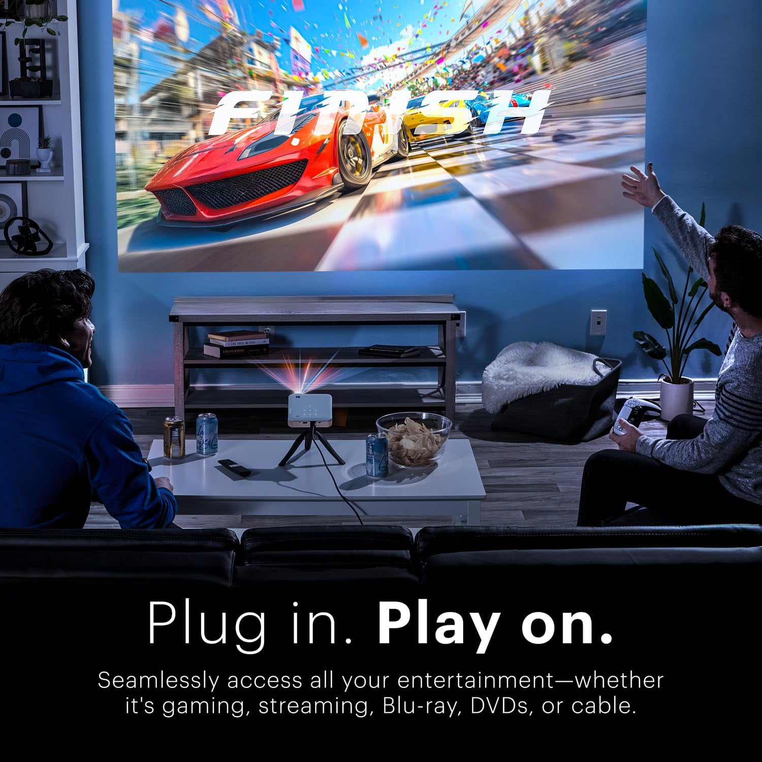 Kodak Luma 500 Pico Projector, Full HD Smart Projector with Google TV 11.0, Wi-Fi, Bluetooth, HDMI & More! - White