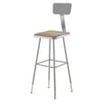 thumbnail image 2 of NPS 6300 Series 32-39" Metal Heavy Duty Stool with Backrest in Brown/Gray, 2 of 2