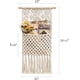 thumbnail image 5 of Organizador de macramé para almacenamiento de revistas, soporte para correo, montaje en pared, bolsillo colgante tejido de algodón, decoración bohemia del hogar, marfil, 33cm(W)×73cm(L) JM, 5 of 5