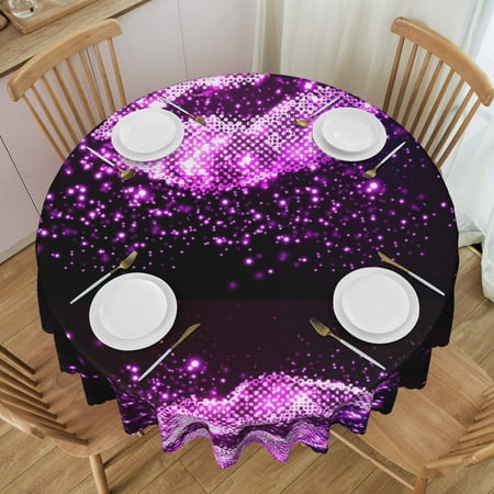 

Tablecloth Rose Pink Glitter Table Cloth For Circular Tables Waterproof Resistant Picnic Table Covers For Kitchen Dining/Party