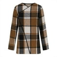 thumbnail image 4 of Stichou Plaid Shacket for Women Long Sleeve Fashion Cardigan Jackets Casual Loose Coat Fall Comfort Buffalo Plaid Outerwear Coffee XL, 4 of 4