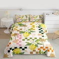 thumbnail image 2 of Feelyou Cartoon Lemon Flower Full Comforter Set, Vintage Buffalo Plaid Bedding, 2 of 8