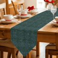 thumbnail image 2 of Forest Green Table Runner Linen Burlap Table Runner 70 Inches Long Farmhouse Vintage Green Solid Color Dresser Scarves for Kitchen Island Coffee Dining Room Party Wedding Holiday Decoration 13"x70", 2 of 8