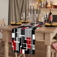thumbnail image 2 of Table Runners 72 Inches Long Dress Scarves, Red Black Geometric Farmhouse Kitchen/Dining Table Runner, Coffee Tablerunners, Modern Color Block Abstract 16x72 Inch, 2 of 9