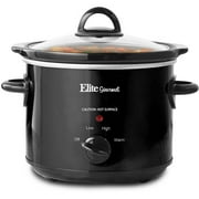 Elite Gourmet MST350B 3Quart Slow Cooker, Black