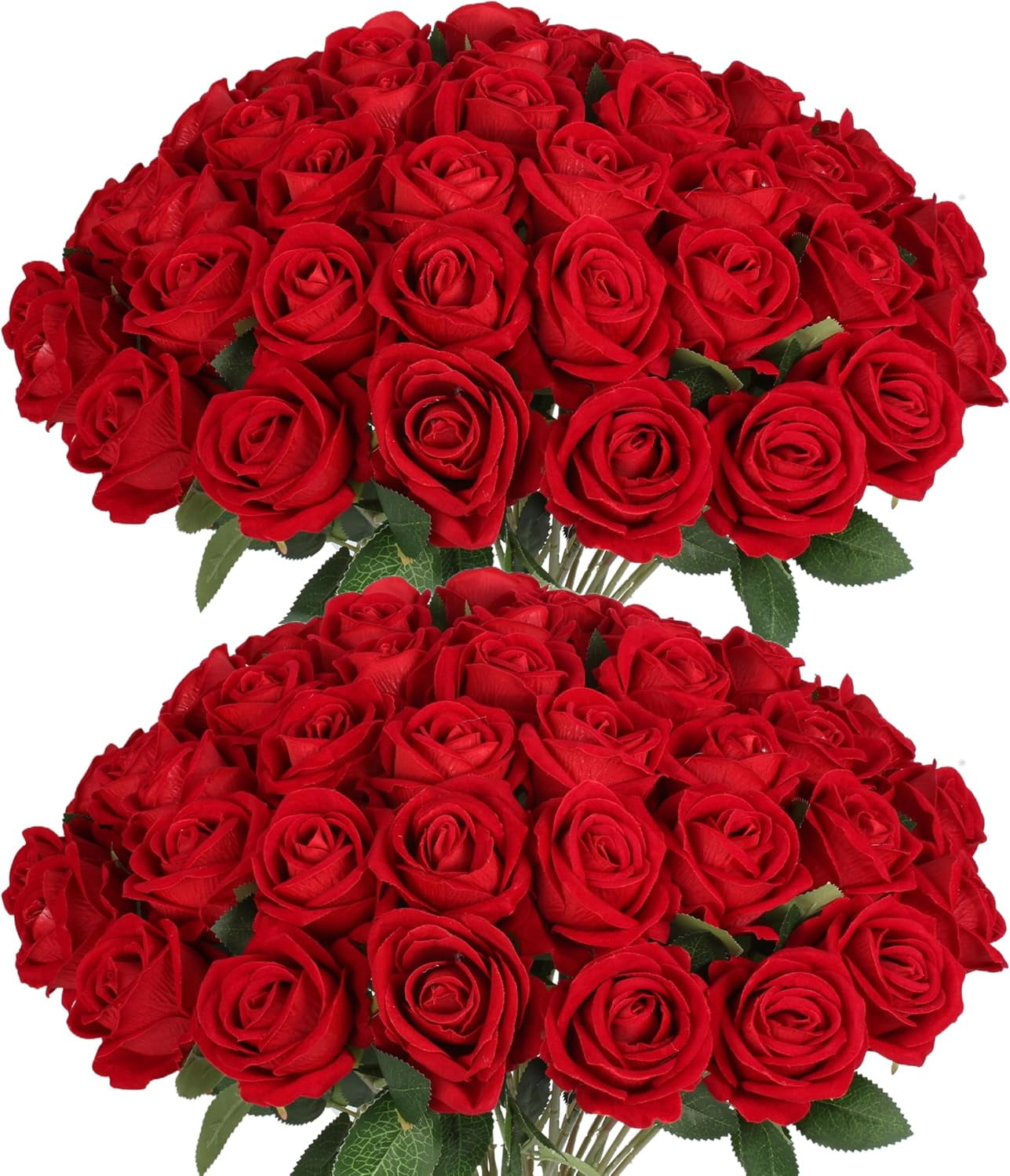 50 PCS Fake Pink Roses, Artificial Flowers Bulk Realistic Silk Faux Rose with Stems for Wedding Decoration Bridal Bouquet Birthday Celebrations DIY Floral Arrangement Home Decor