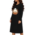 thumbnail image 6 of Edvintorg Night Shirts for Women Lightweight Sleep Dress Halloween Printed Sleepshirts Crew Neck Long Sleeve Loungewear Plus Size Black XXL, 6 of 6