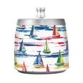 thumbnail image 7 of Yayeee Ashtray with Lid for Cigarette Smokeless Stainless Steel Home Ash Holder, Hand Drawn Sailboats, 7 of 7