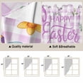 thumbnail image 5 of Easter Gnomes Bunnies Swag Curtains for Kitchen/Bedroom/Living Room, Spring Easter Eggs Floral Purple Plaid Scalloped Curtains 63 Inch Long, Window Swag Topper Curtains Valances 2 Panels Set 36"x63", 5 of 8