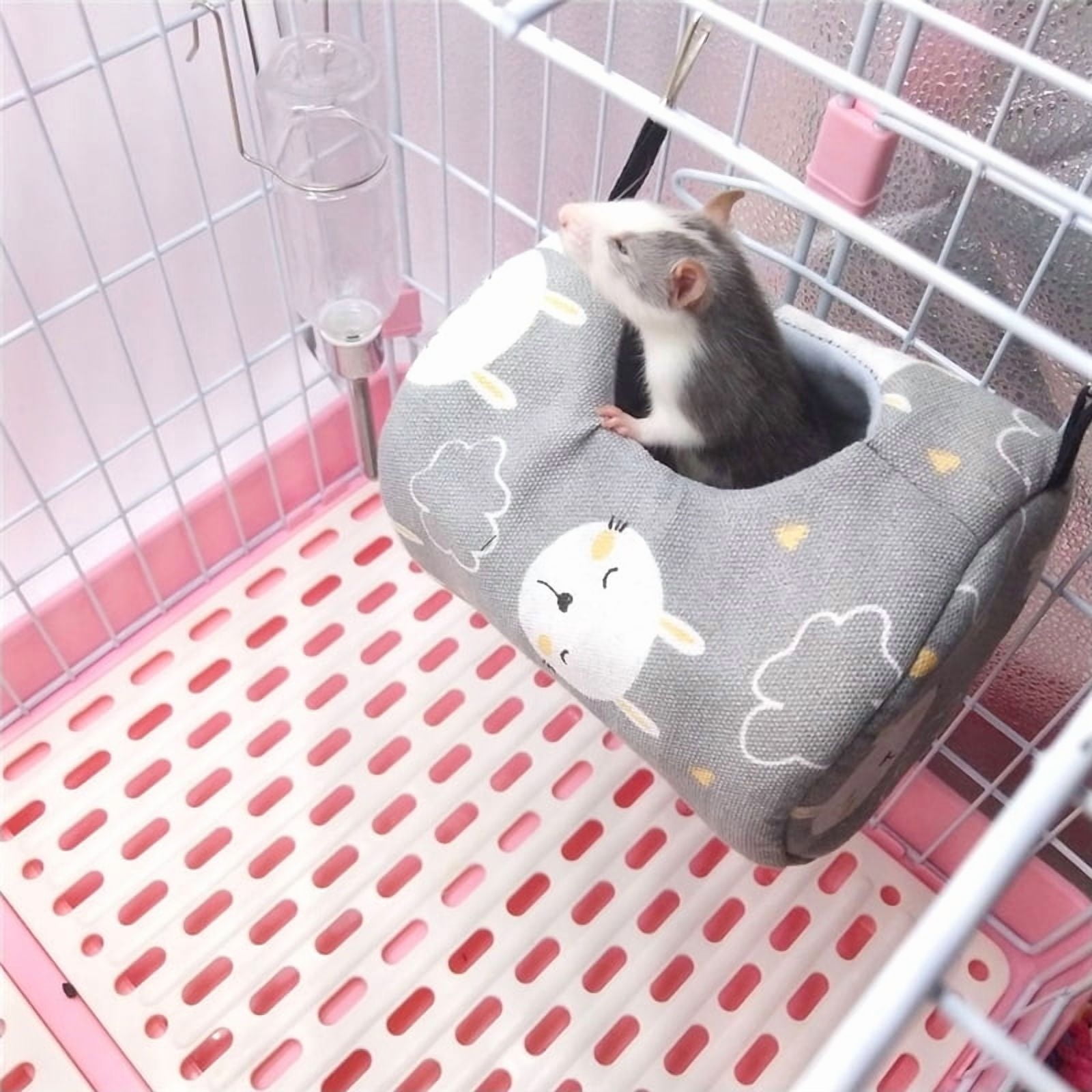 Hamster House Warm Soft Beds and Houses Rodent Cage Printed Hammock for Rats Canvas Guinea Pig Hanging Cage Small Animal