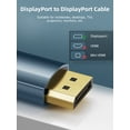 thumbnail image 3 of DisplayPort Cable 6FT Aiminu Audio Video DP to DP Cable 1.2 (4K@60Hz,1080P@240Hz,4K@144Hz,21.6Gbps)Nylon Braided Cable Compatible for Gaming Monitor,Graphics Card,TV,PC,Laptop,Computer, 3 of 8