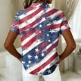 thumbnail image 4 of Iaqnaocc 4th Of July Tops for Women Trendy Button Down Collared Patriotic American Flag Stars Striped Festival Short Sleeve Tops 250 Anniversary Usa Summer Tee Top Navy L, 4 of 4